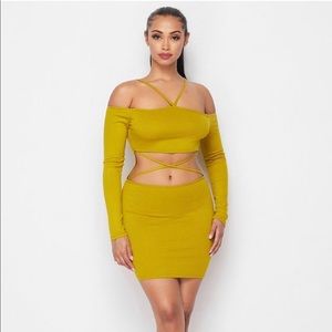 Ruche Detailed Color Block Mini Dress